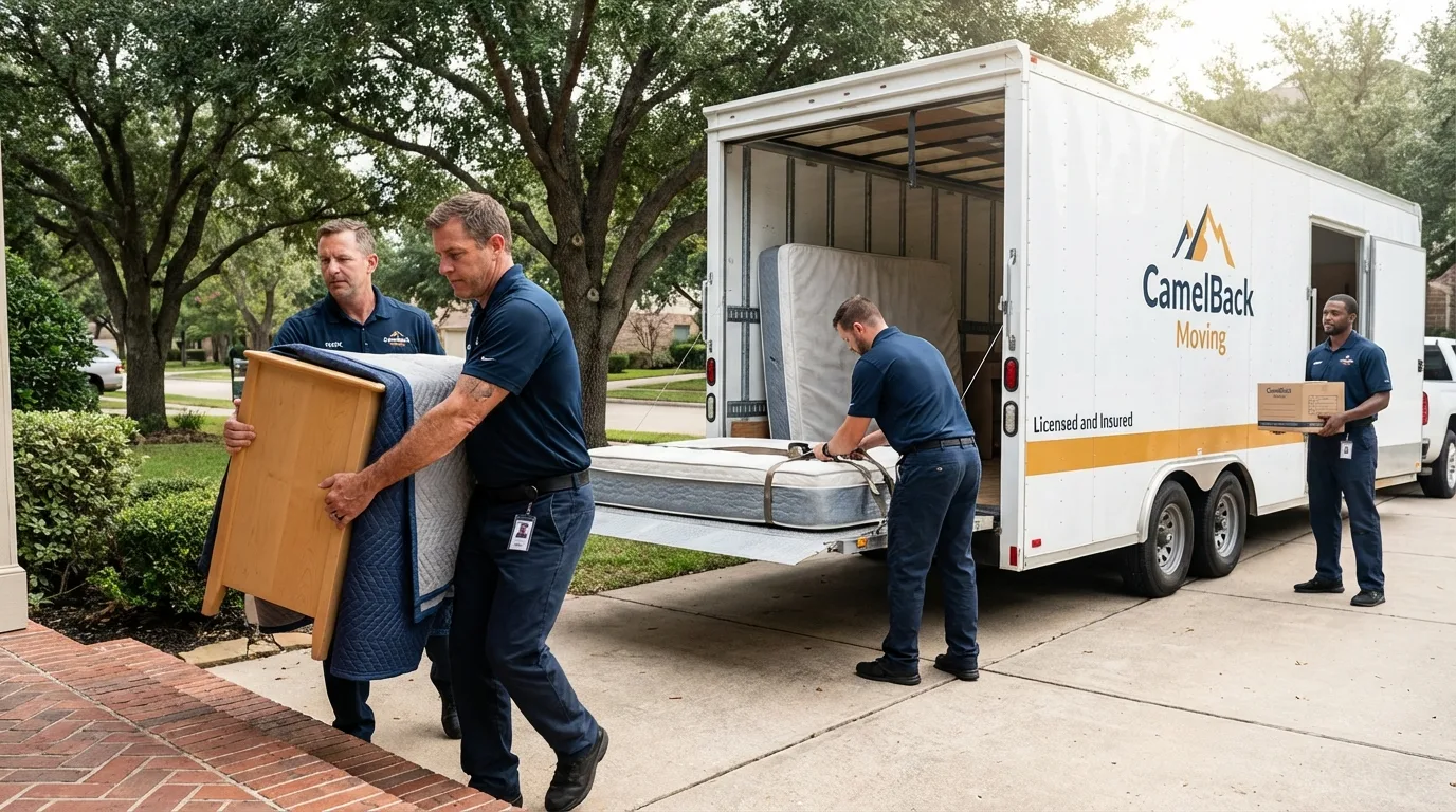 Crew loading residential truck for cross-state move from Grove City, OH